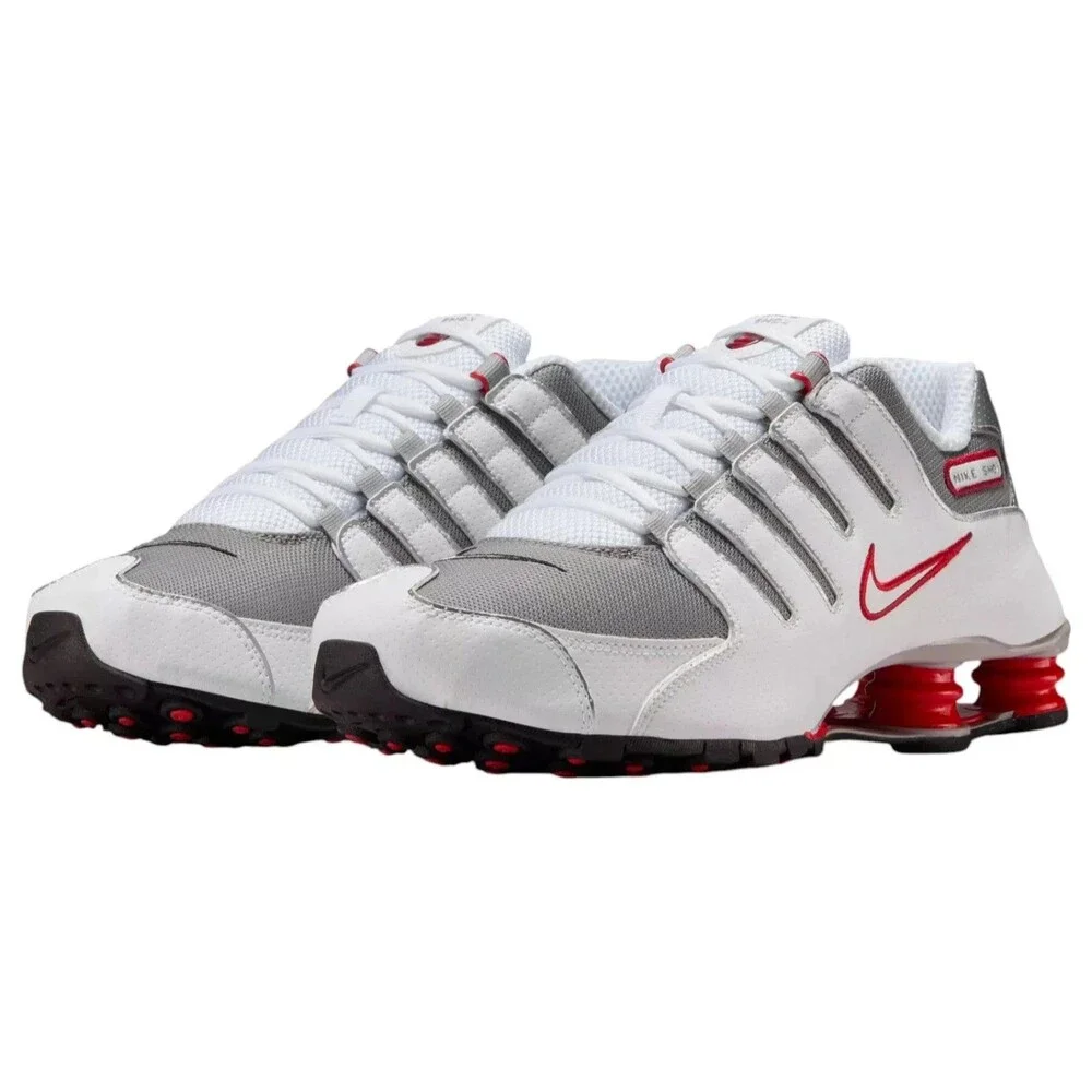 Nike Shox NZ Shoes White/Metallic Silver/Sport Red Men's Size 11 - (378341-104) - Picture 6 of 8